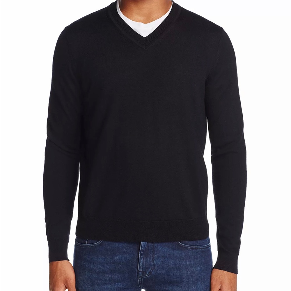Black Merino Wool Sweater Size L